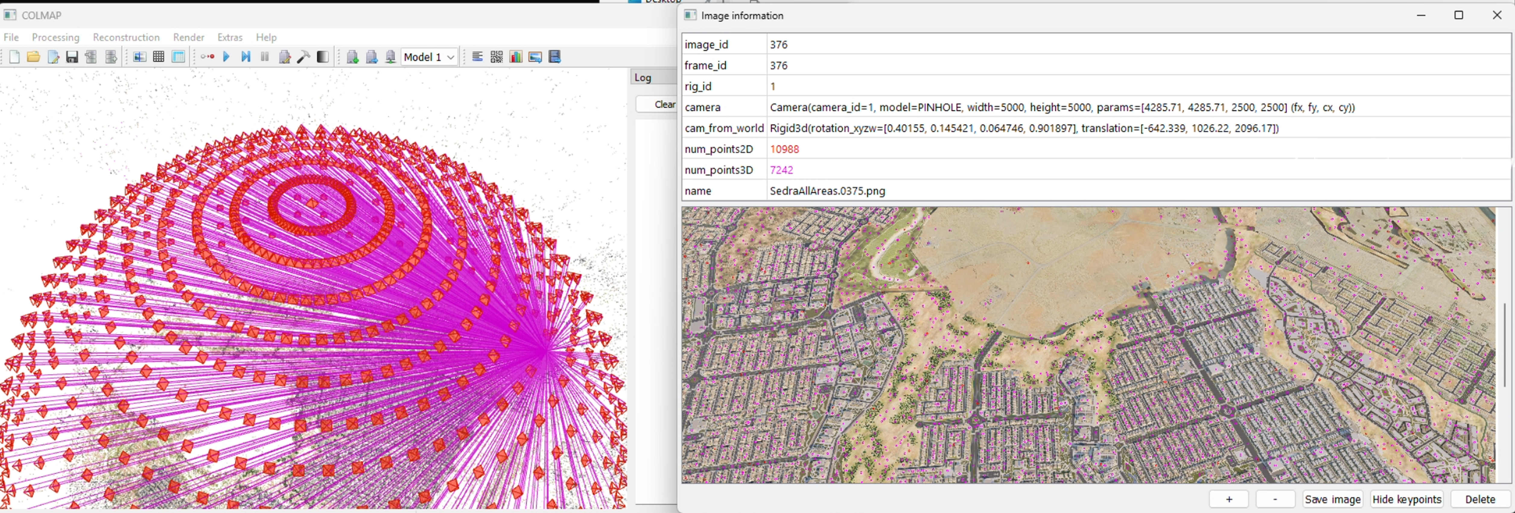 COLMAP dome camera visualization